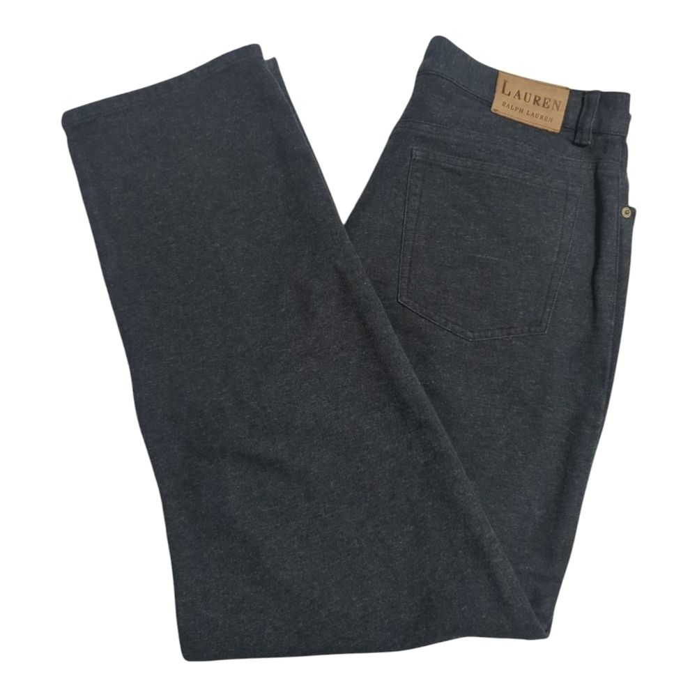 Lauren Ralph Lauren Dark Grey Knit Denim Straight 5 Pocket Style